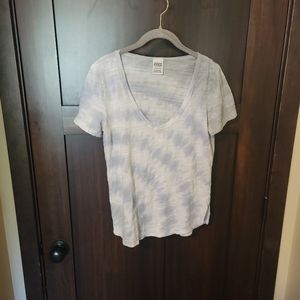 EUC Women's Victoria's Secret PINK Blue Grey Tie Dye SS Classic Tee Size Small
